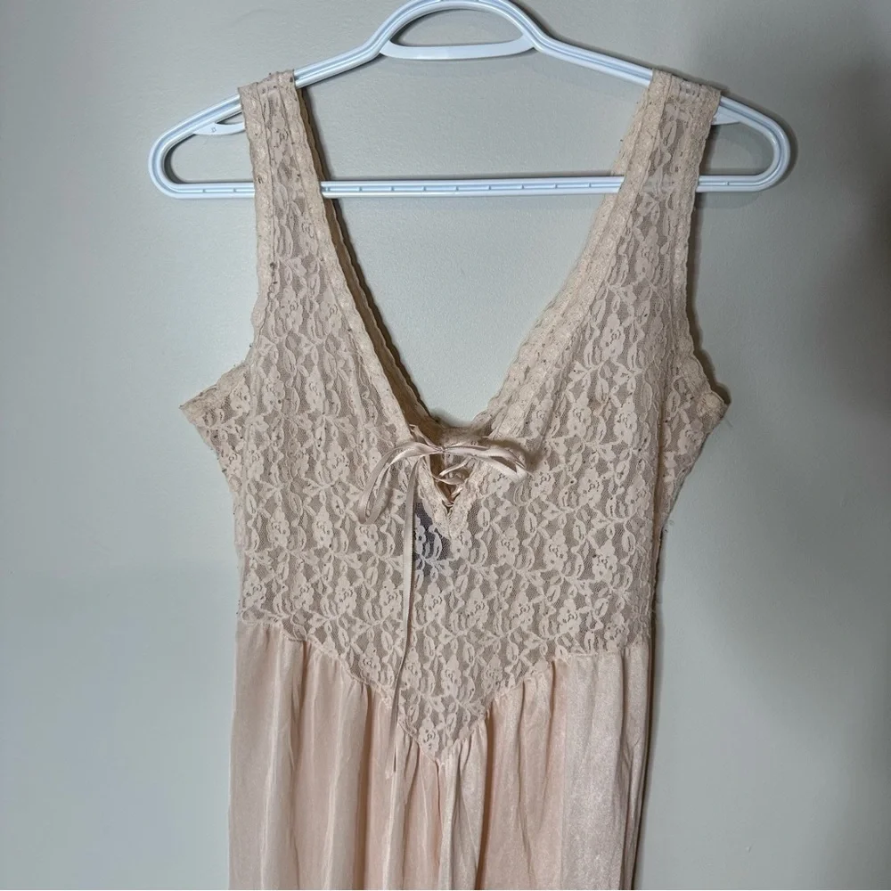 UNDERCOVER WEAR Vintage Pale Pink Boudoir Romper Jumpsuit Pants Slip Size Medium - Picture 4 of 12